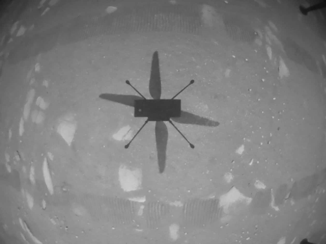 Ingenuity's First Black-and-White Image From the Air
