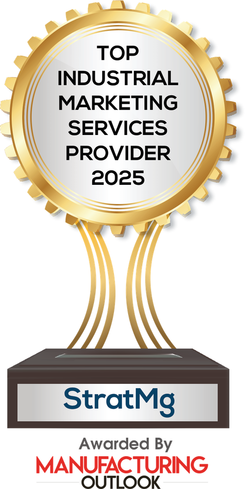 Top Industrial Marketing Services Provider 2025 award badge for StratMg, awarded by Manufacturing Outlook